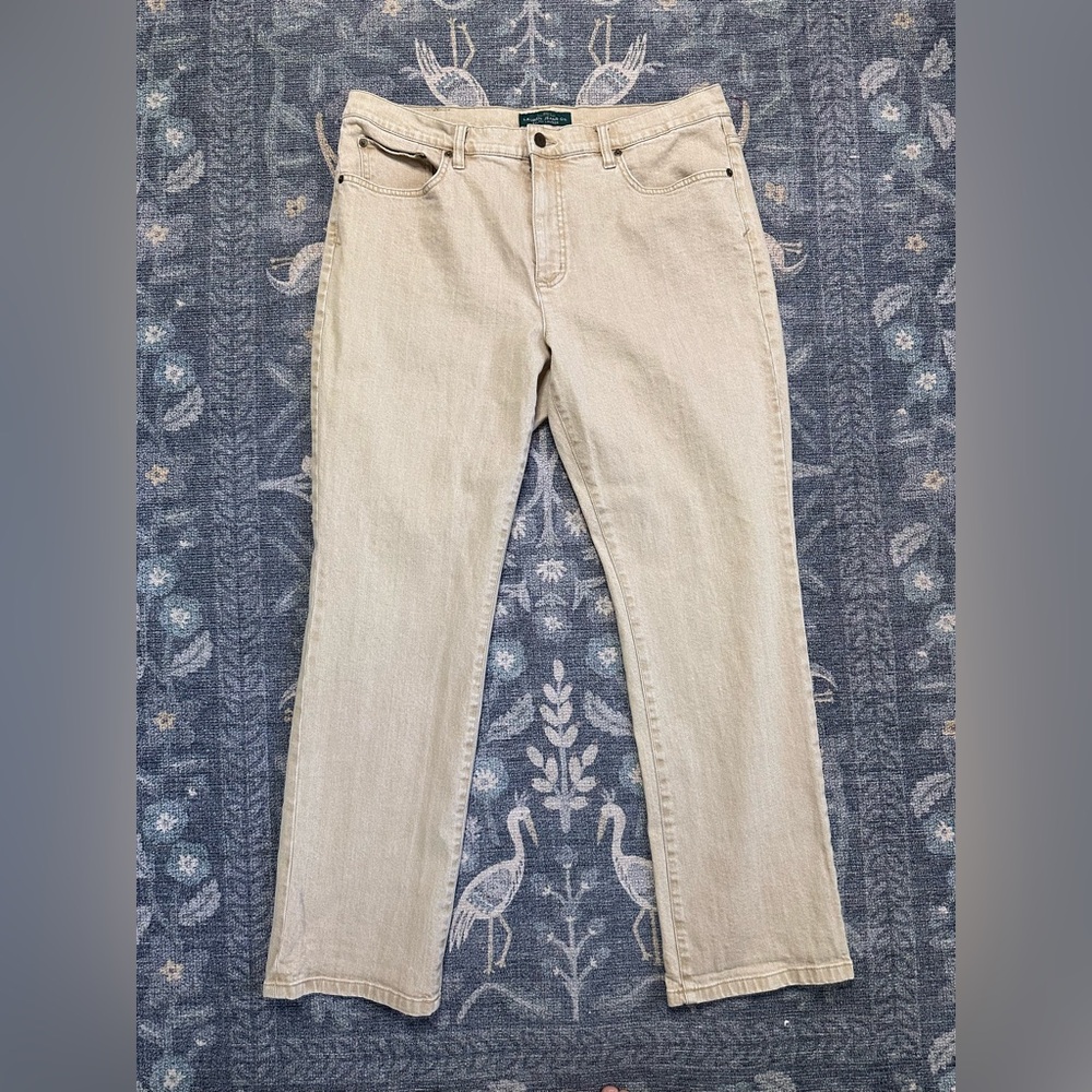 Ralph Lauren Women's ClasszStraight Leg Jeans in Tan